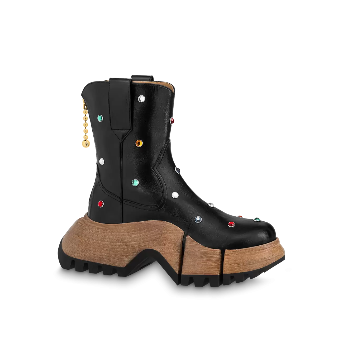 LV Zoom platform ankle boots noir