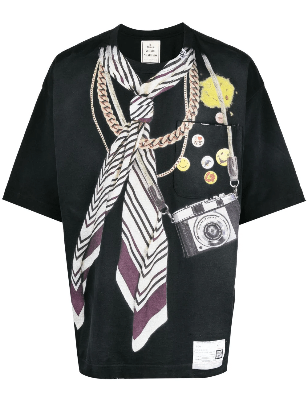 Trompe l'oeil printed Tee Black