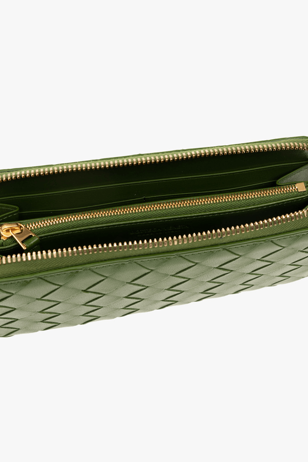 BOTTEGA VENETA GREEN INTRECCIATO LEATHER WALLET