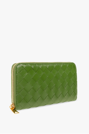 BOTTEGA VENETA GREEN INTRECCIATO LEATHER WALLET