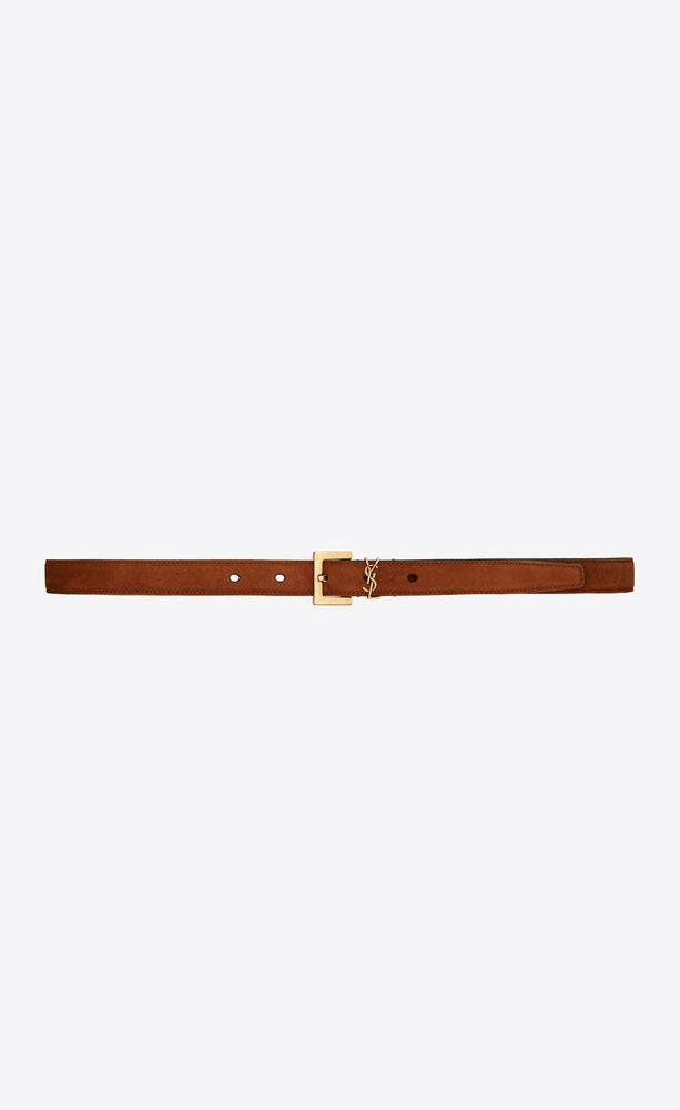 CASSANDRE THIN BELT WITH SQUARE BUCKLE IN SUEDE