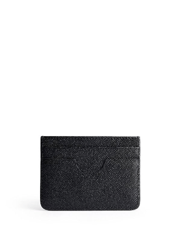 Heart Logo Pebbled Leather Card Holder