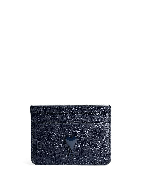 Heart Logo Pebbled Leather CardHolder