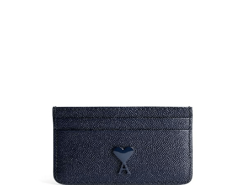 Heart Logo Pebbled Leather CardHolder