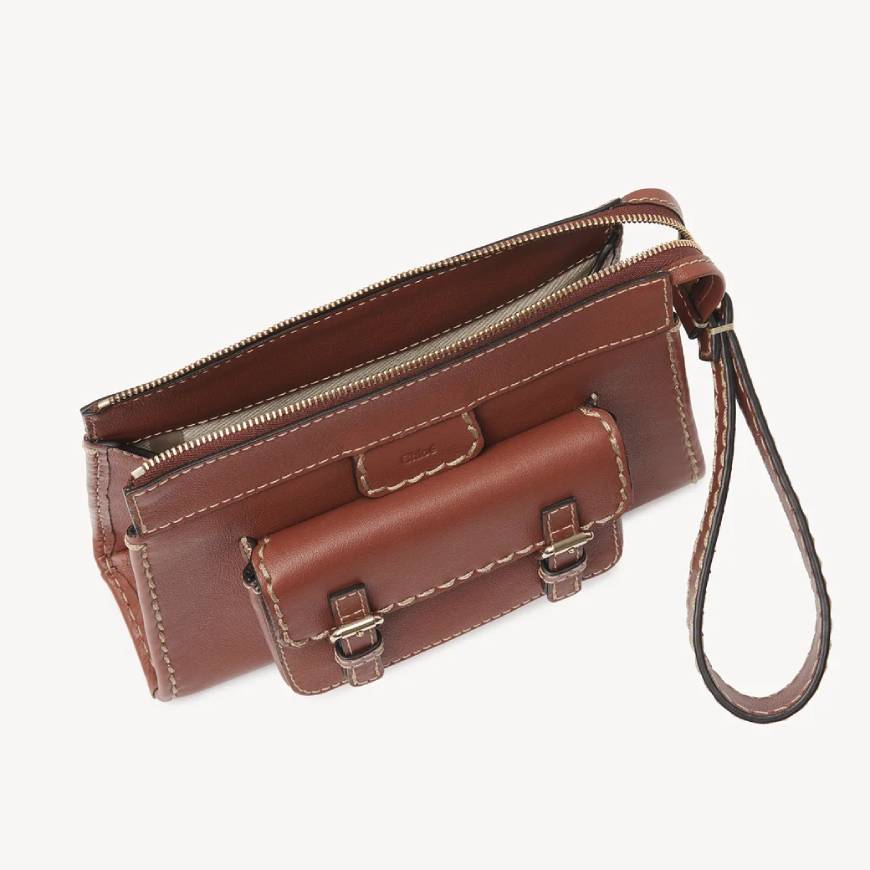 EDITH SMALL POUCH  SEPIA BROWN