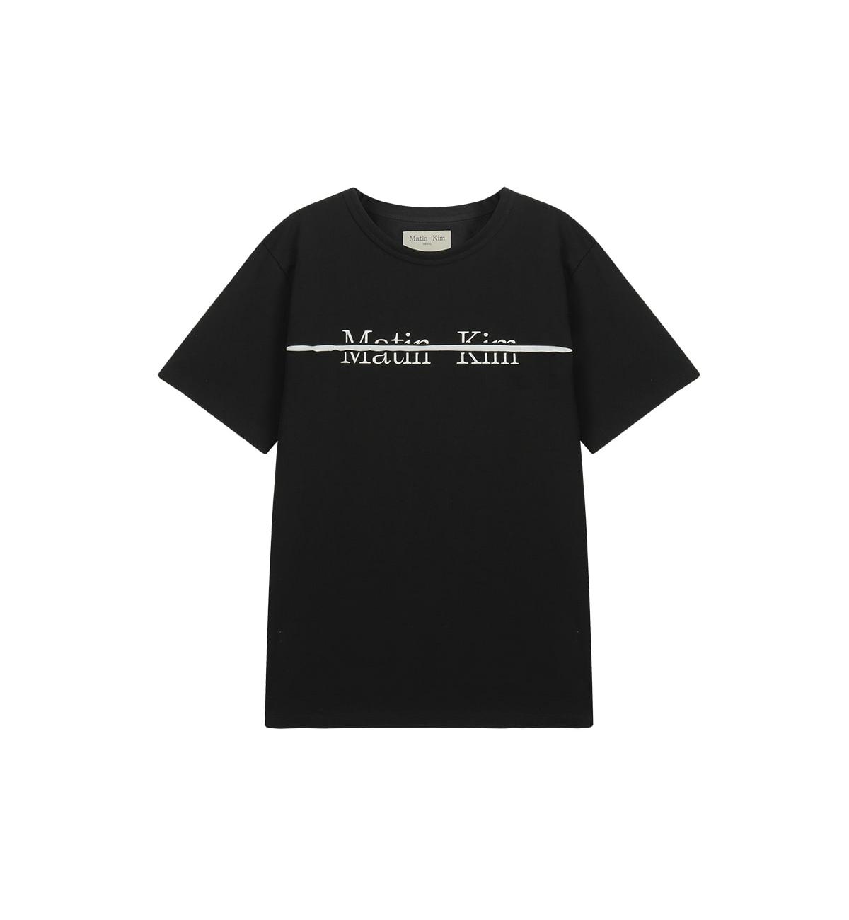 CUTTED LOGO LAYERED TOP IN BLACK