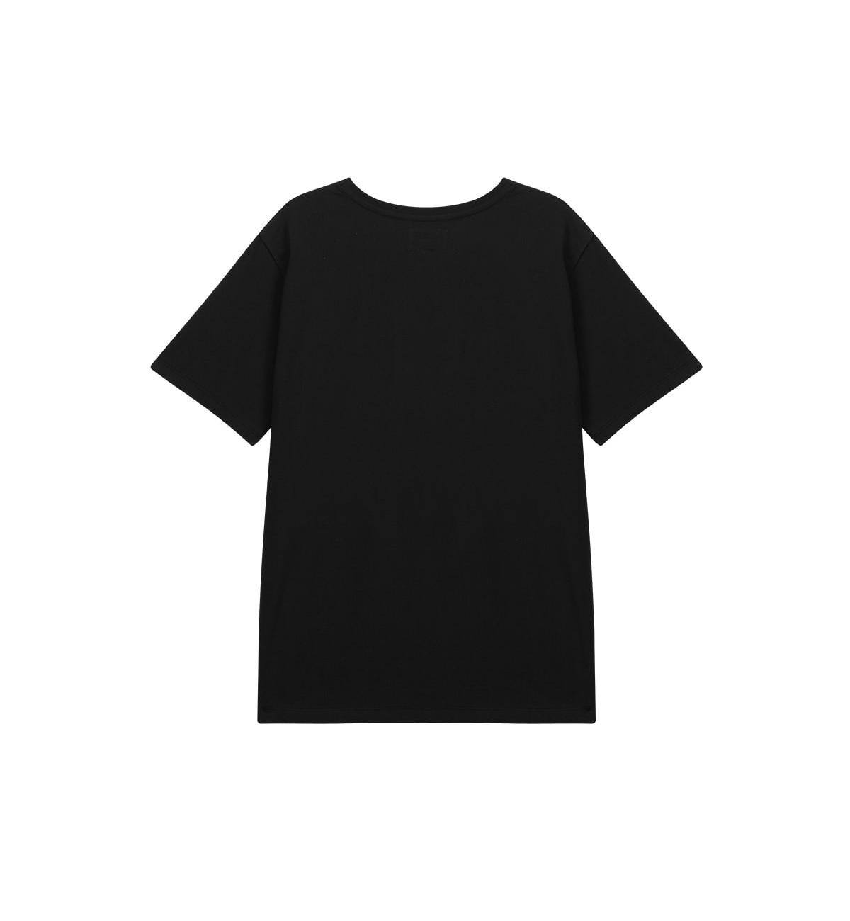 CUTTED LOGO LAYERED TOP IN BLACK