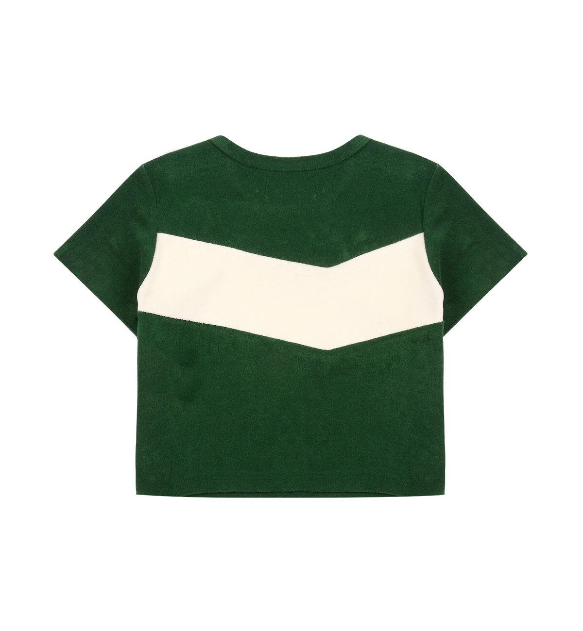 COLOR BLOCK TERRY CROP TOP IN GREEN