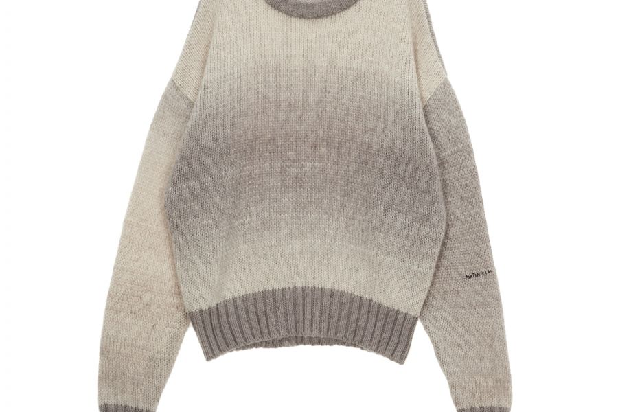  MATIN GRADATION KNIT PULLOVER IN GRAY