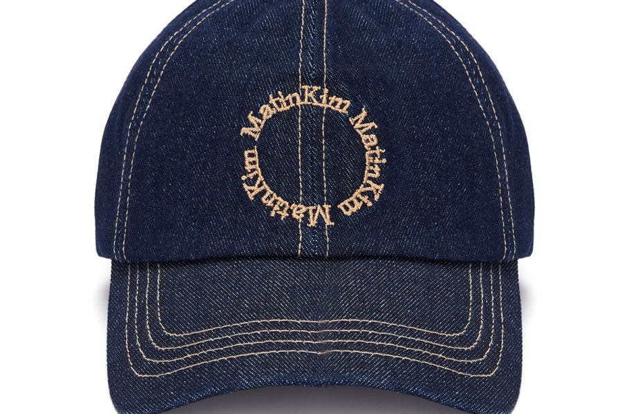  DENIM CIRCLE LOGO BALL CAP IN BLUE