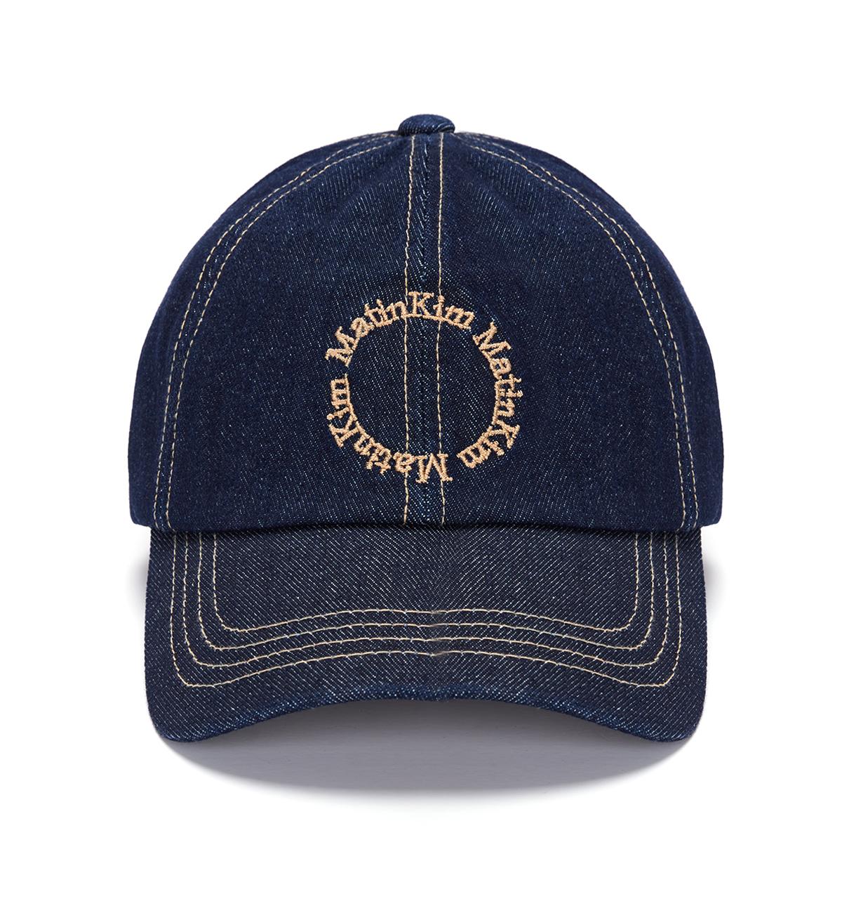  DENIM CIRCLE LOGO BALL CAP IN BLUE