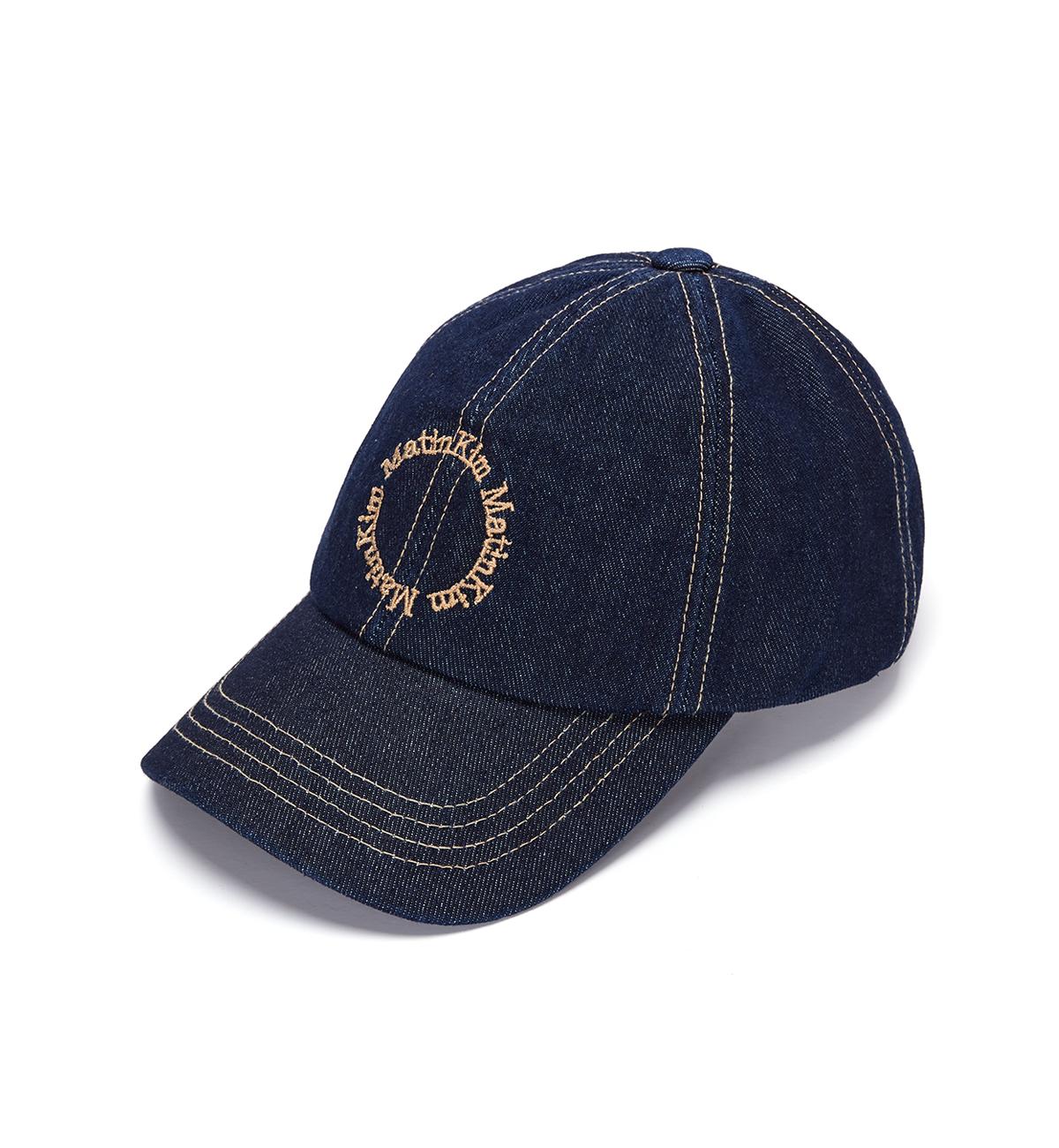  DENIM CIRCLE LOGO BALL CAP IN BLUE