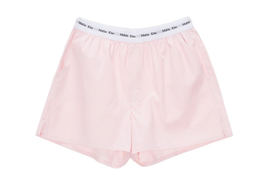 COMFORT PAJAMA STRIPE SHORTS IN SALMON