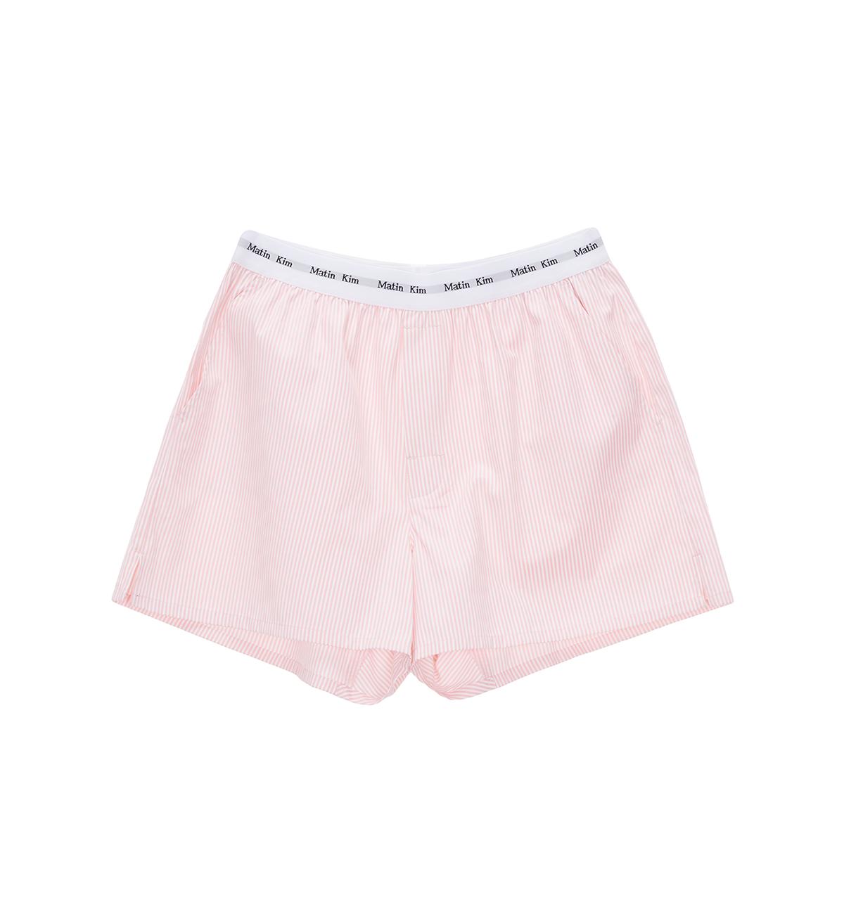 COMFORT PAJAMA STRIPE SHORTS IN SALMON