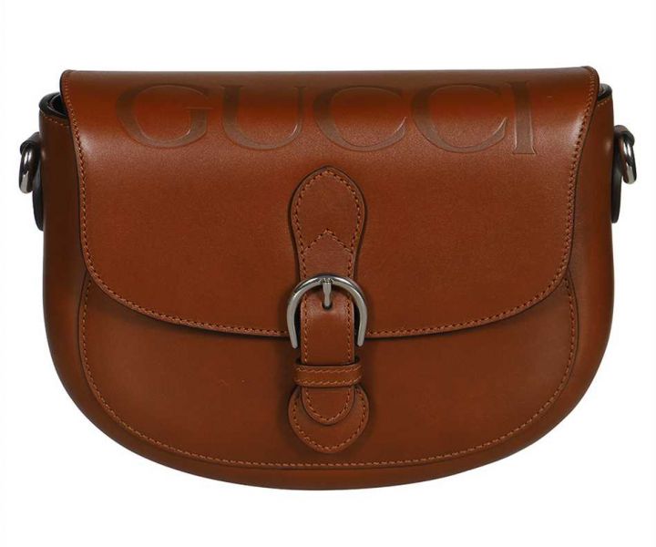 GUCCI WOMEN'S BROWN LEATHER SHOULDER BAG