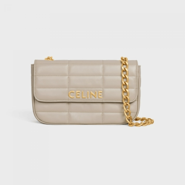 CHAIN SHOULDER BAG MATELASSE MONOCHROME CELINE IN QUILTED GOATSKIN