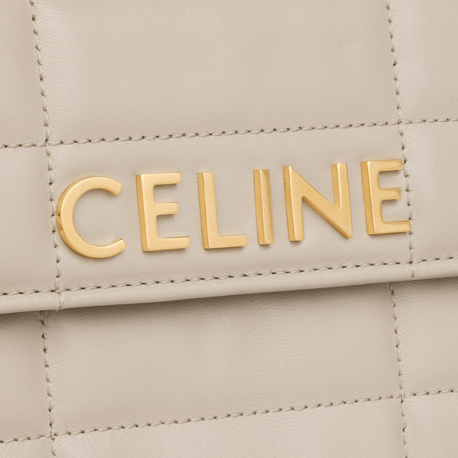 CHAIN SHOULDER BAG MATELASSE MONOCHROME CELINE IN QUILTED GOATSKIN