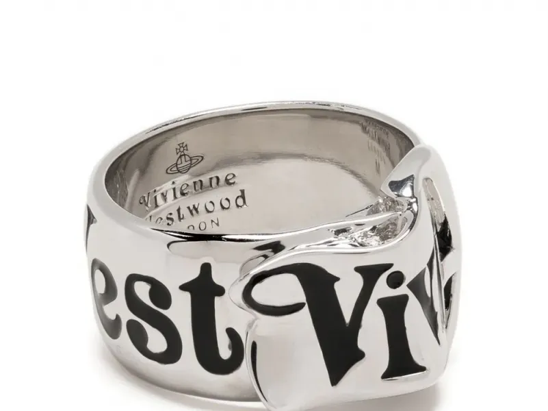 Vivienne Westwood logo print sterling-silver ring