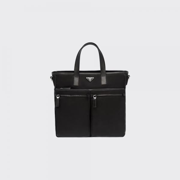 Re-Nylon and Saffiano leather tote