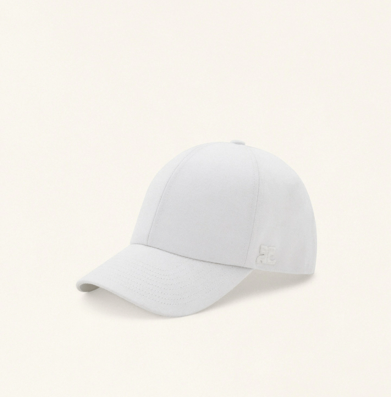 Courreges Classic Cotton Cap White