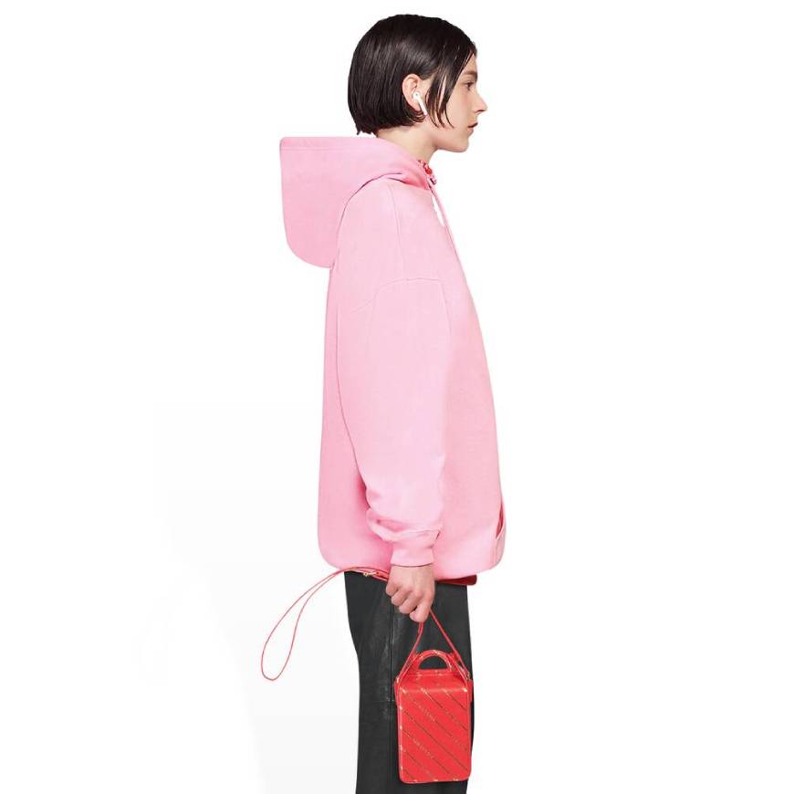 WOMEN'S BALENCIAGA HOODIE MEDIUM FIT IN PINK/WHITE