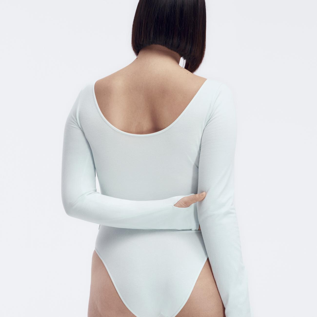 STRETCH COTTON SCOOP BACK BODYSUIT