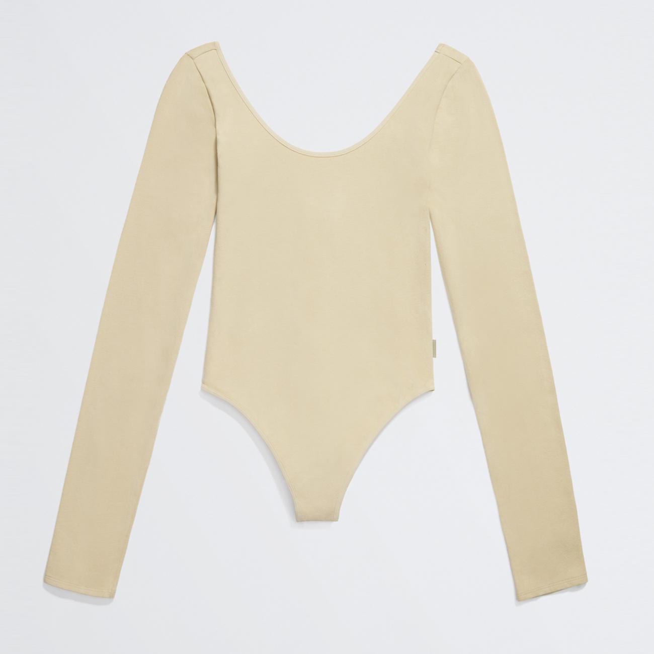 STRETCH COTTON SCOOP BACK BODYSUIT