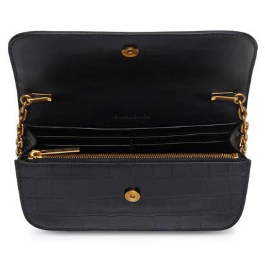 MEN'S CASH FOLDED VERTICAL CARD HOLDER IN BLACK