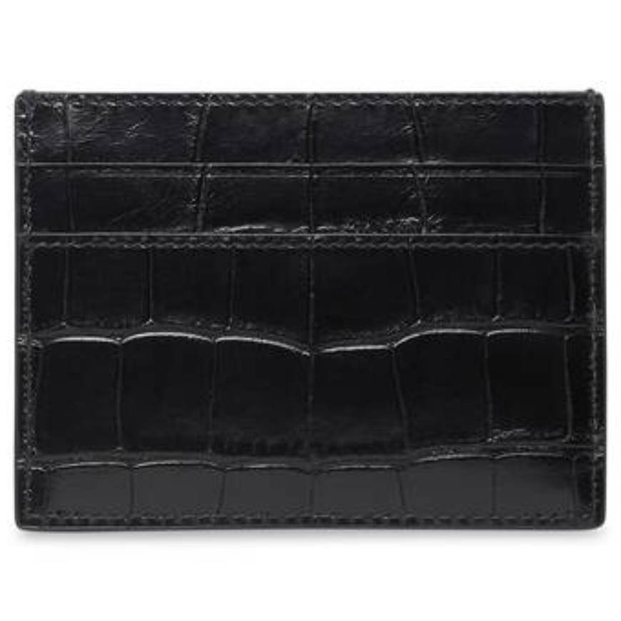 PORTE-CARTES NEO CLASSIC EMBOSSÉ CROCODILE POUR HOMME EN NOIR