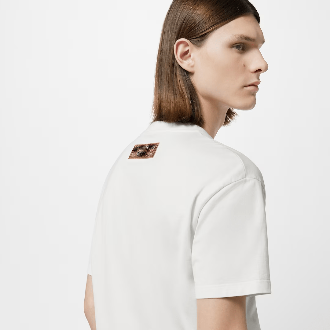  EMBROIDERED BEADED COTTON T-SHIRT