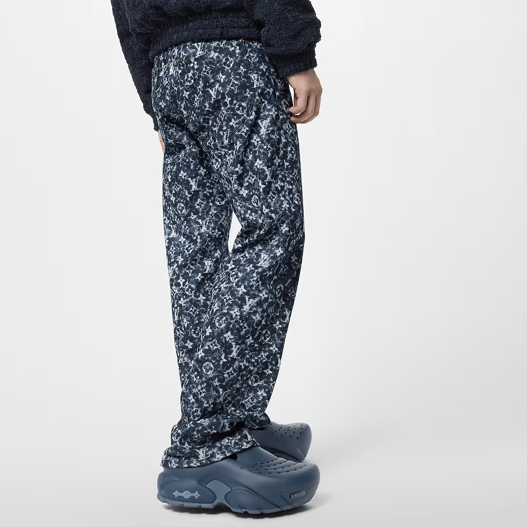 Monogram denim pants