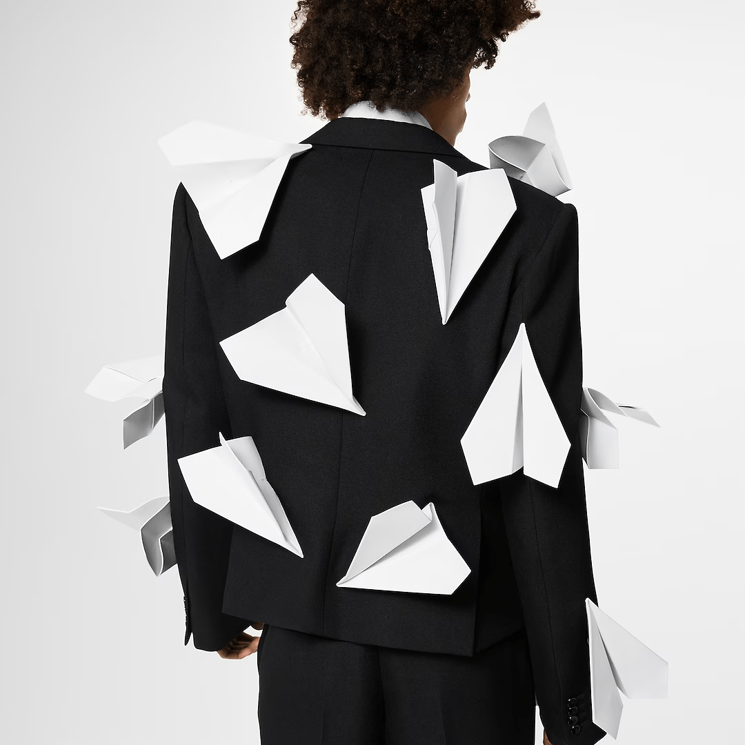 Paper Airplane Cropped Double Breasted Jacket