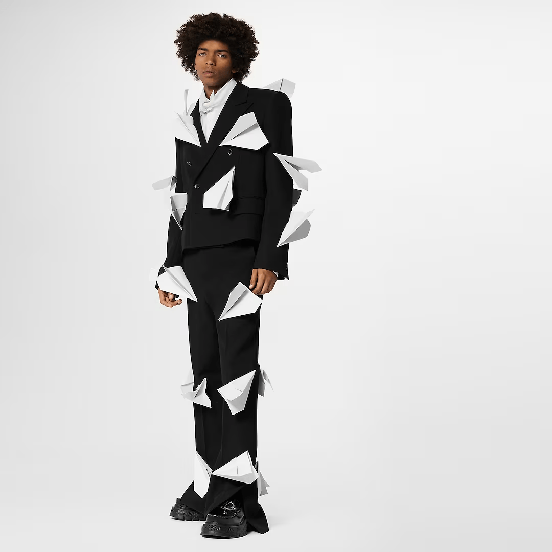 Paper Airplane Cropped Double Breasted Jacket