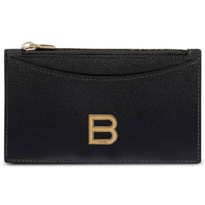 WOMEN'S HOURGLASS LONG COIN AND CARD HOLDER IN BLACK