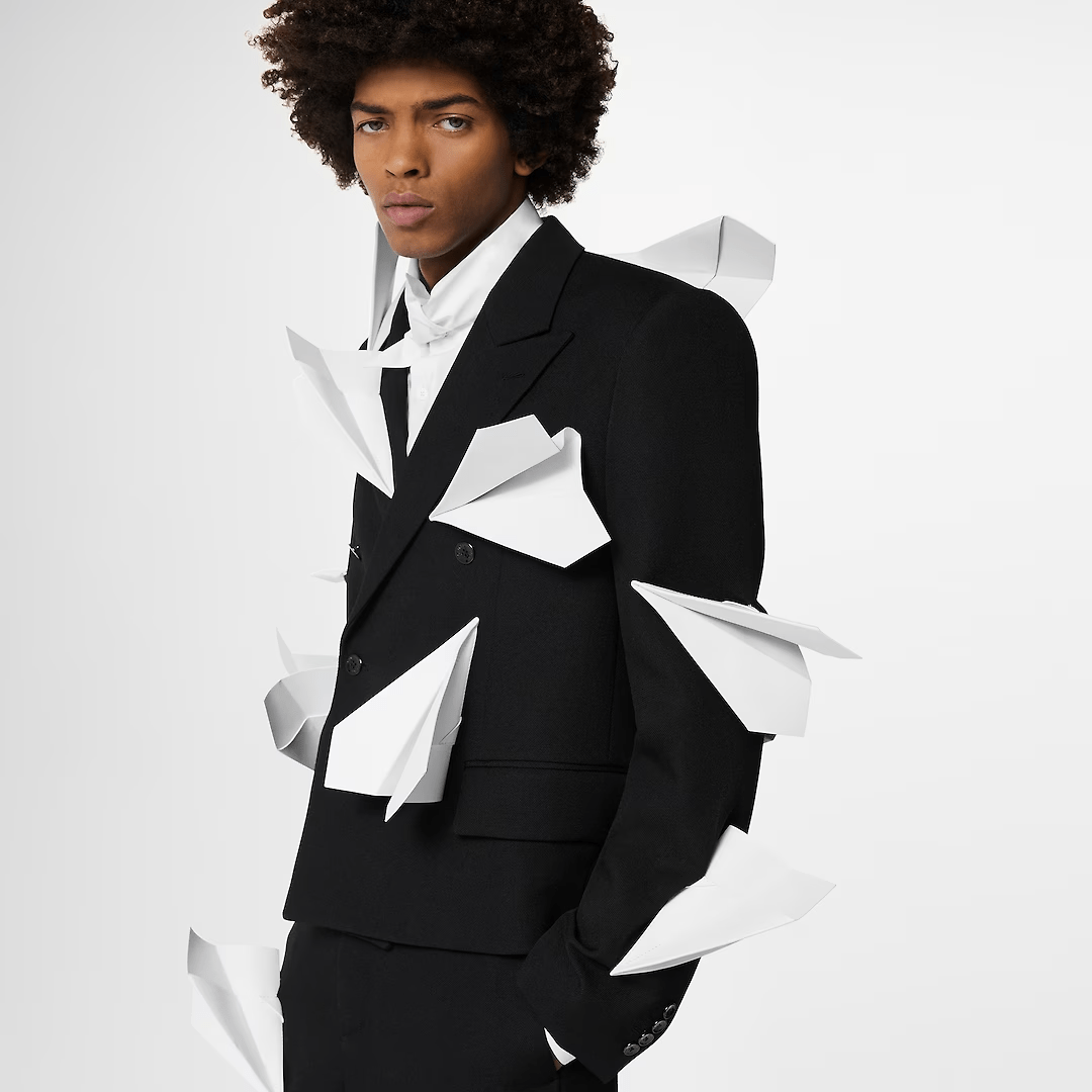 Paper Airplane Cropped Double Breasted Jacket