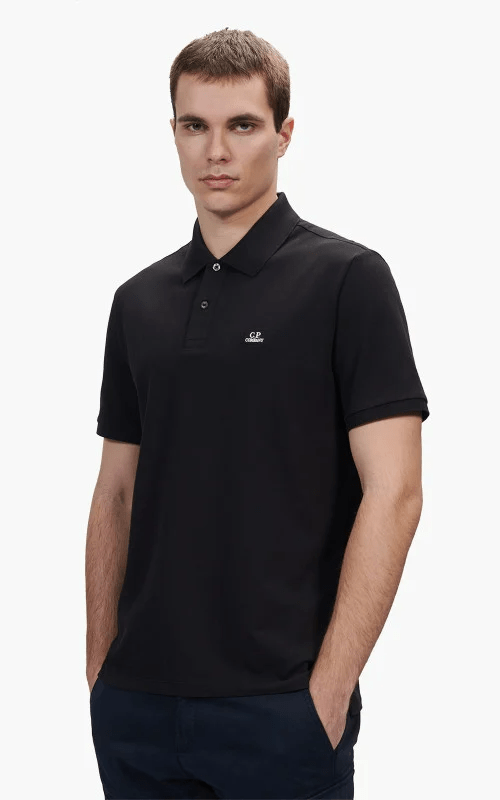 STRETCH PIQUET POLO SHIRT BLACK