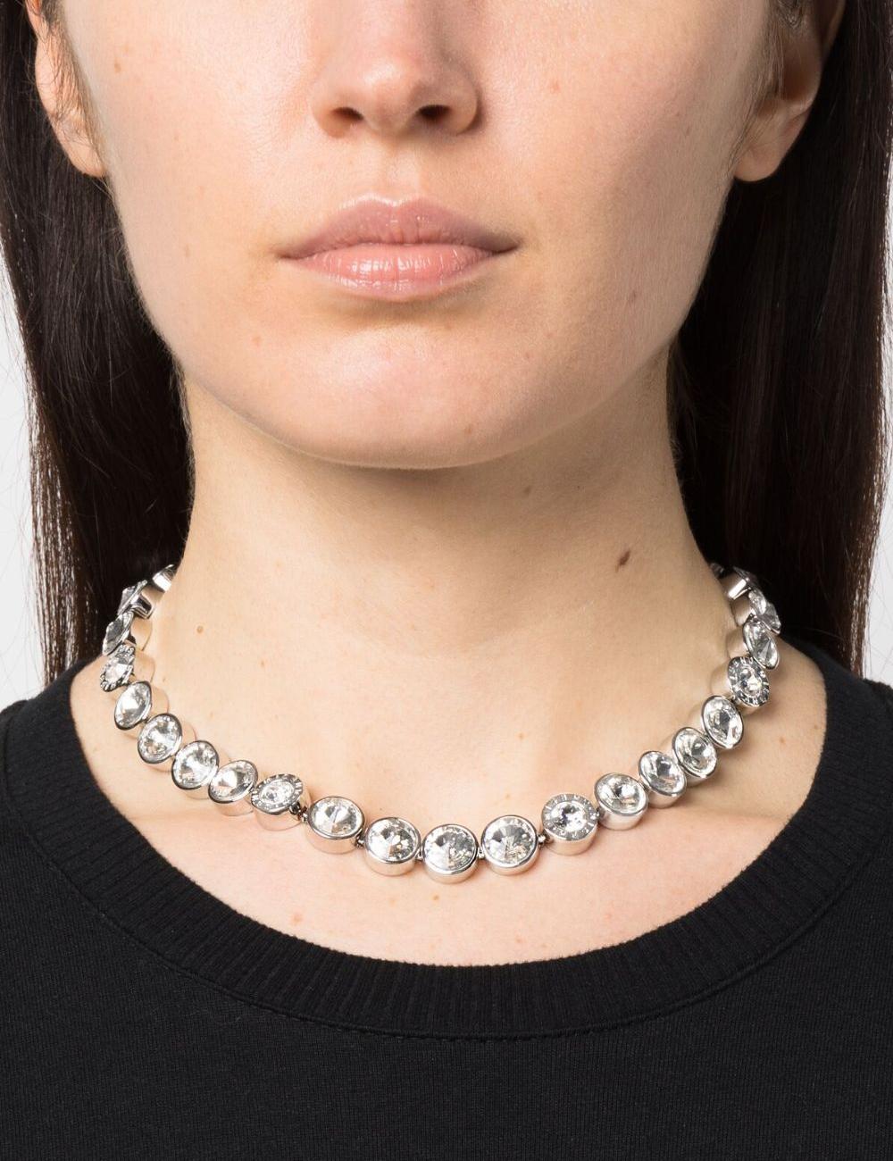 stone trim choker necklace