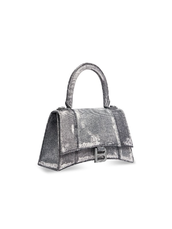 Hourglass Denim Chain Tote Bag