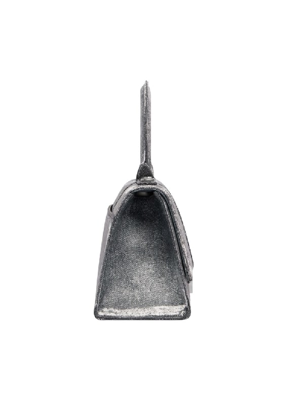 Hourglass Denim Chain Tote Bag