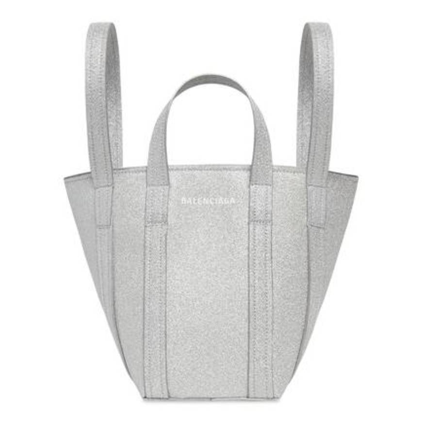 WOMEN'S EVERYDAY XS NORTH-SOUTH SHOULDER TOTE BAG IN SPARKLING FABRIC IN SILVER