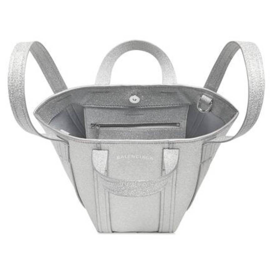 WOMEN'S EVERYDAY XS NORTH-SOUTH SHOULDER TOTE BAG IN SPARKLING FABRIC IN SILVER