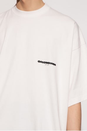 BALENCIAGA CREAM LOGO T-SHIRT