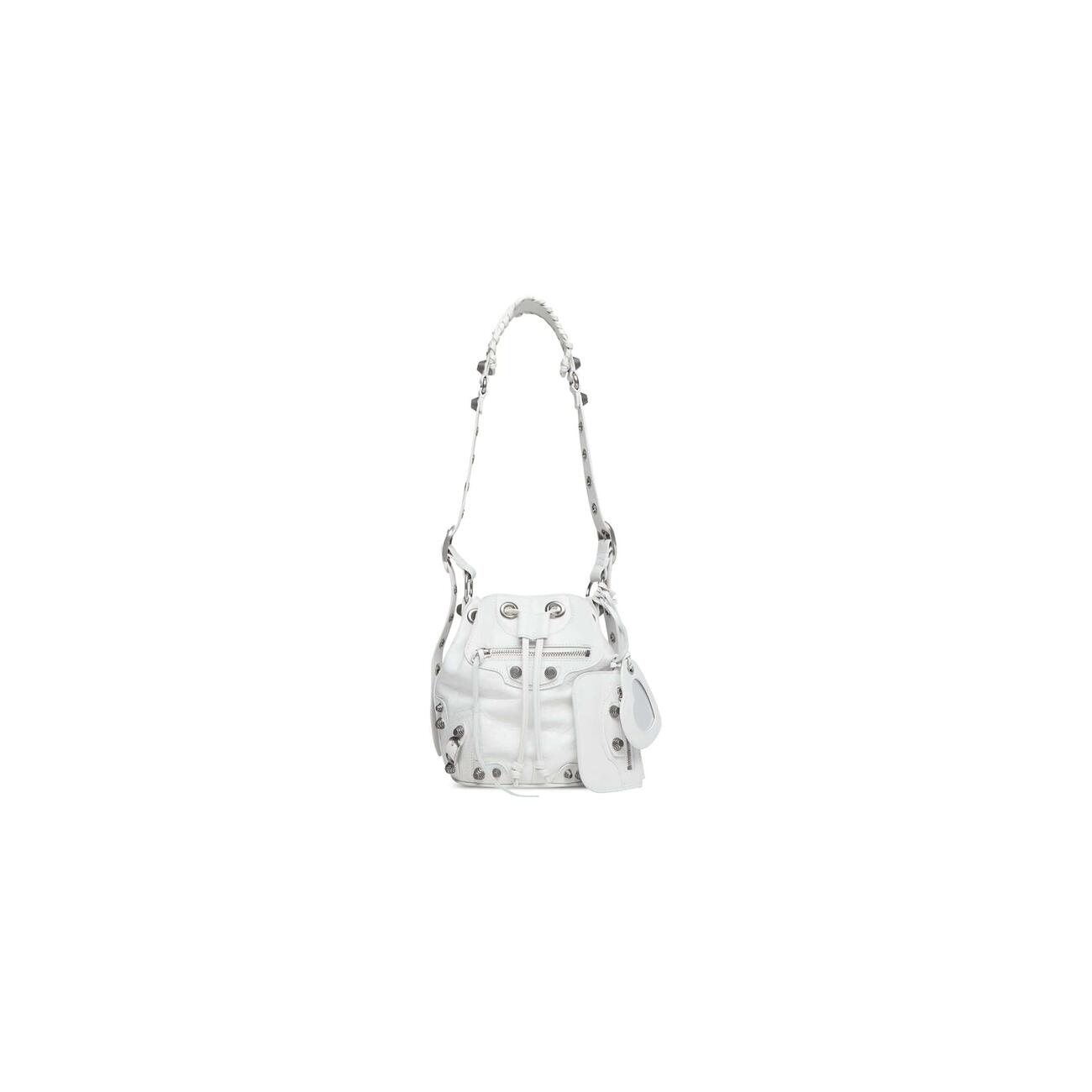SAC SEAU LE CAGOLE MODÈLE XS POUR FEMME EN BLANC