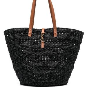 Crochet raffia medium pannier bag