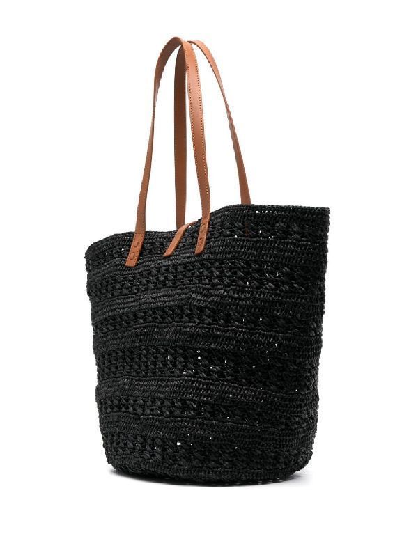 Crochet raffia medium pannier bag