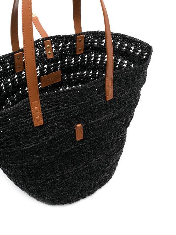 Crochet raffia medium pannier bag