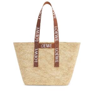 Logo Jacquard Raffia Fold Tote Bag