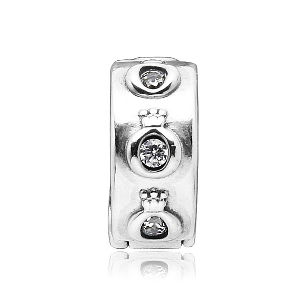 Pandora 798326CZ Sparkling Crown Crown O Clip Silver Charm 