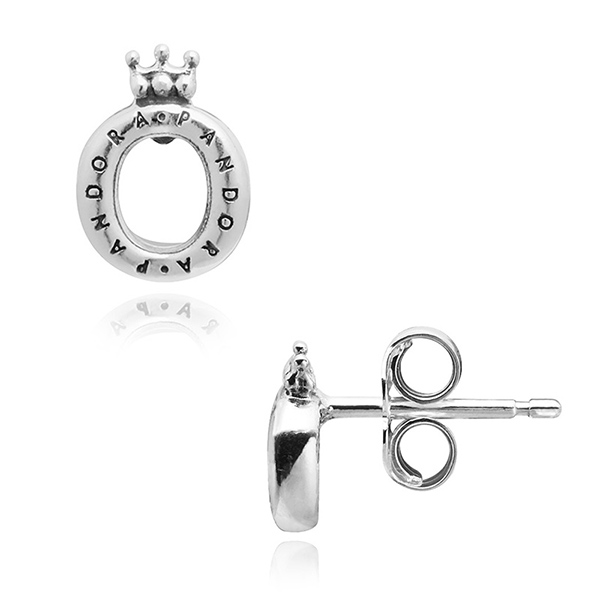 Pandora Crown O Silver Earring 