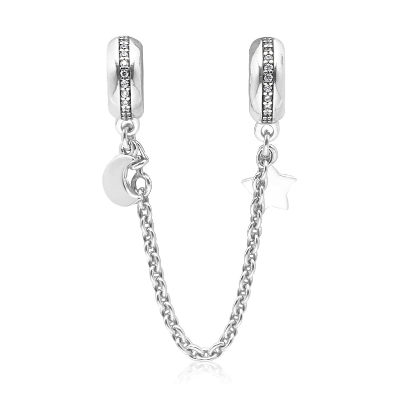 Galaxy Safety Chain Silver Charm